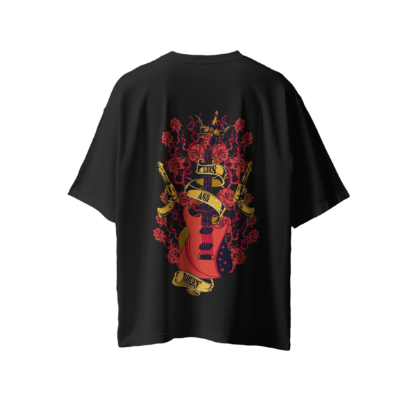 Guns N' Roses Over Sized - T-Shirt - Burning Guitar